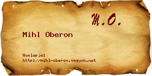 Mihl Oberon névjegykártya
